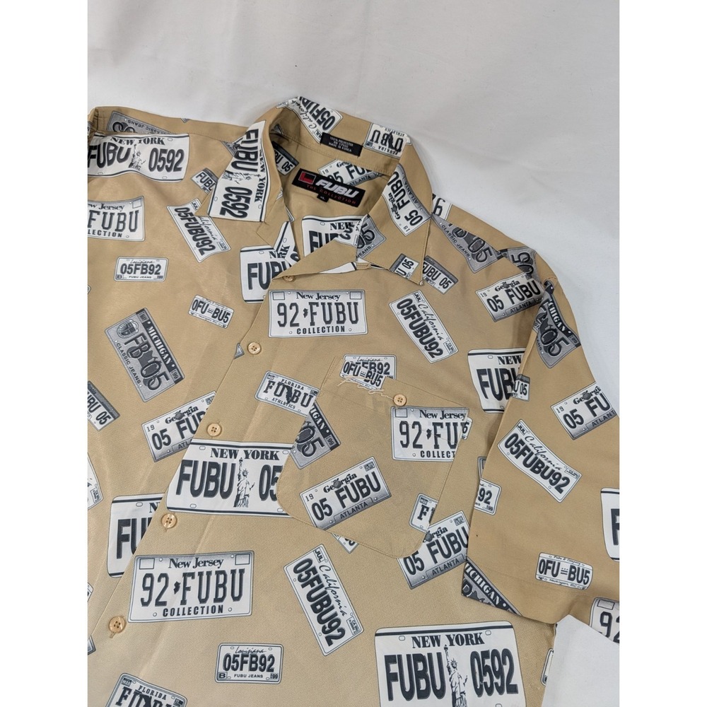 Vintage‎ FUBU XL 90s Hip Hop License Plate Collection All Over Print Streetwear